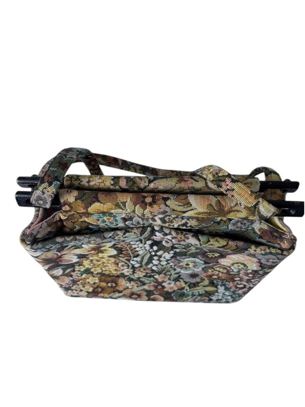 Vintage Toby Weston Floral Woven Tapestry Shoulder Bag Cottagecore Boho - Picture 11 of 14